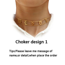 Load image into Gallery viewer, Personalized Custom Name Gold Choker Necklace Pendant
