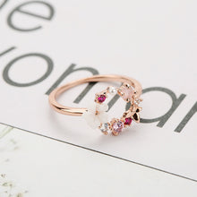 Load image into Gallery viewer, Creative Butterfly Flowers Crystal Finger Rings
