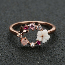 Load image into Gallery viewer, Creative Butterfly Flowers Crystal Finger Rings
