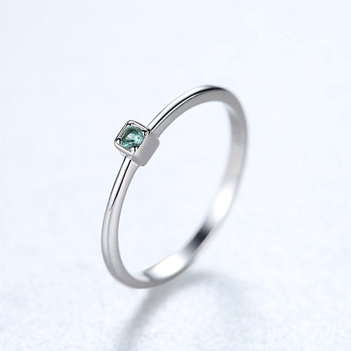 Sterling Silver VVS Green Topaz Wedding Rings